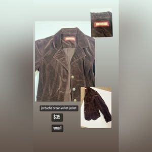 jordache brown velvet jacket